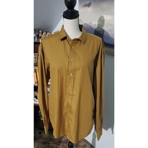 Uuyuk Mens Buckskin Color Dress Shirt Size Large Fall Office Formal Business